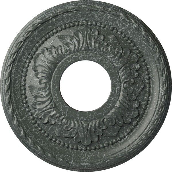 Ekena Millwork Palmetto Medallion (Canopies up to 4 7/8"), 12 1/8"OD x 3 1/2"ID x 1"P, Athenian Green Crackle CM12PMAGC - main